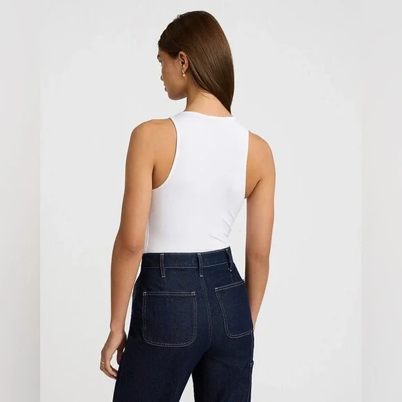 EXPRESS BODY CONTOUR COMPRESSION HIGH NECK BODYSUIT SIZE MEDIUM IN WHITE - Picture 3 of 16